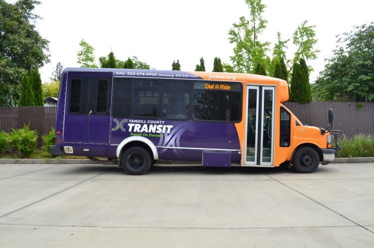 Dial-A-Ride Side View Bus 1301 at the Transit Center