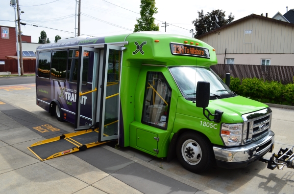 Route 33 Bus 1805C Ramp Deployed at the Transit Center