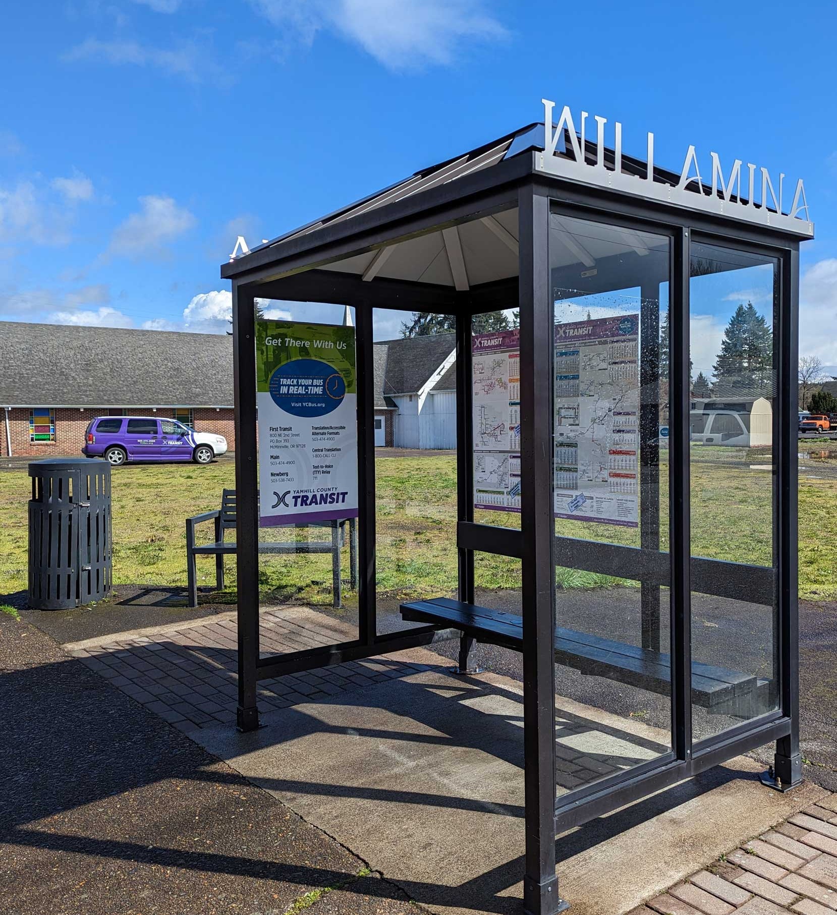 YC Bus Shelter in Willamina, Oregon YC Bus Shelter in Willamina, Oregon